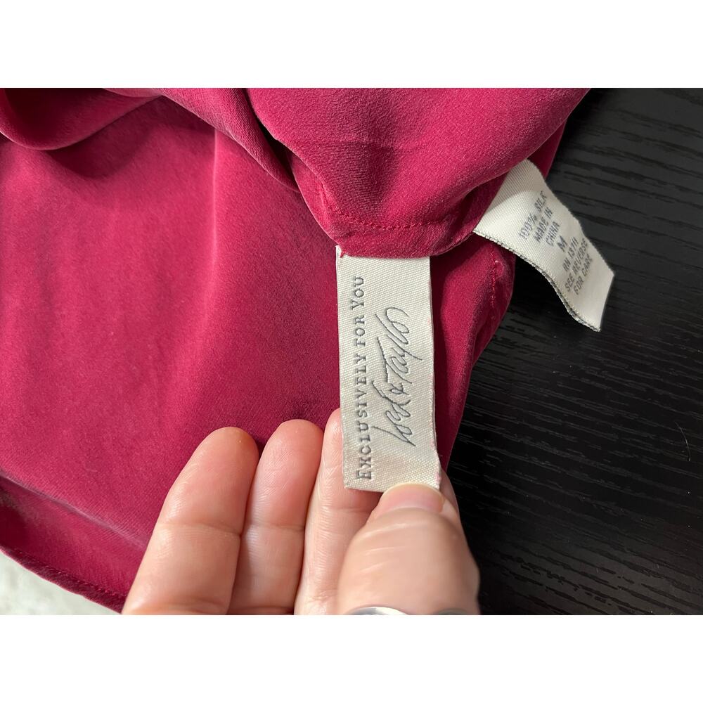 Vintage Lord and Taylor Crimson Red Silk Tank Top Blouse - Picture 4 of 9